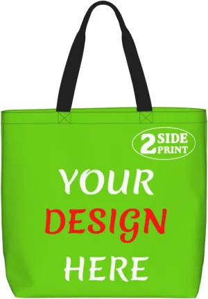 Custom Tote Bags Add Your Design For Business Travel Personalized Shoulder Beach Bag For Women Teachers