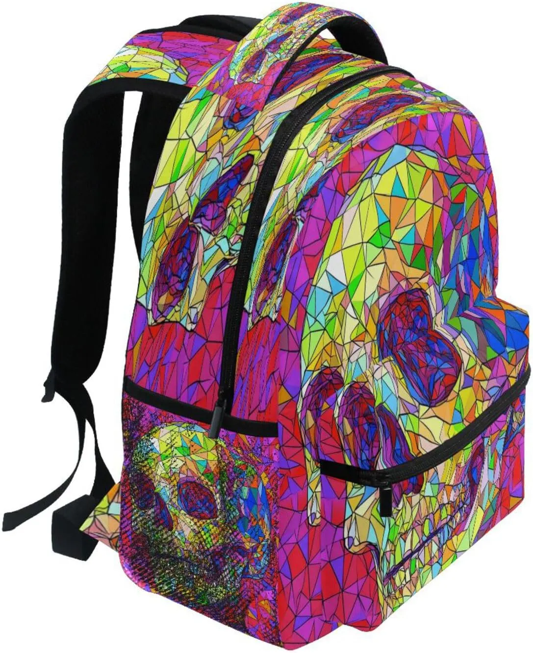 Cute Backpack for Teenager Fashion Sports Backpack with Chest Strap Gift Men & Women Skull Halloween Skeleton