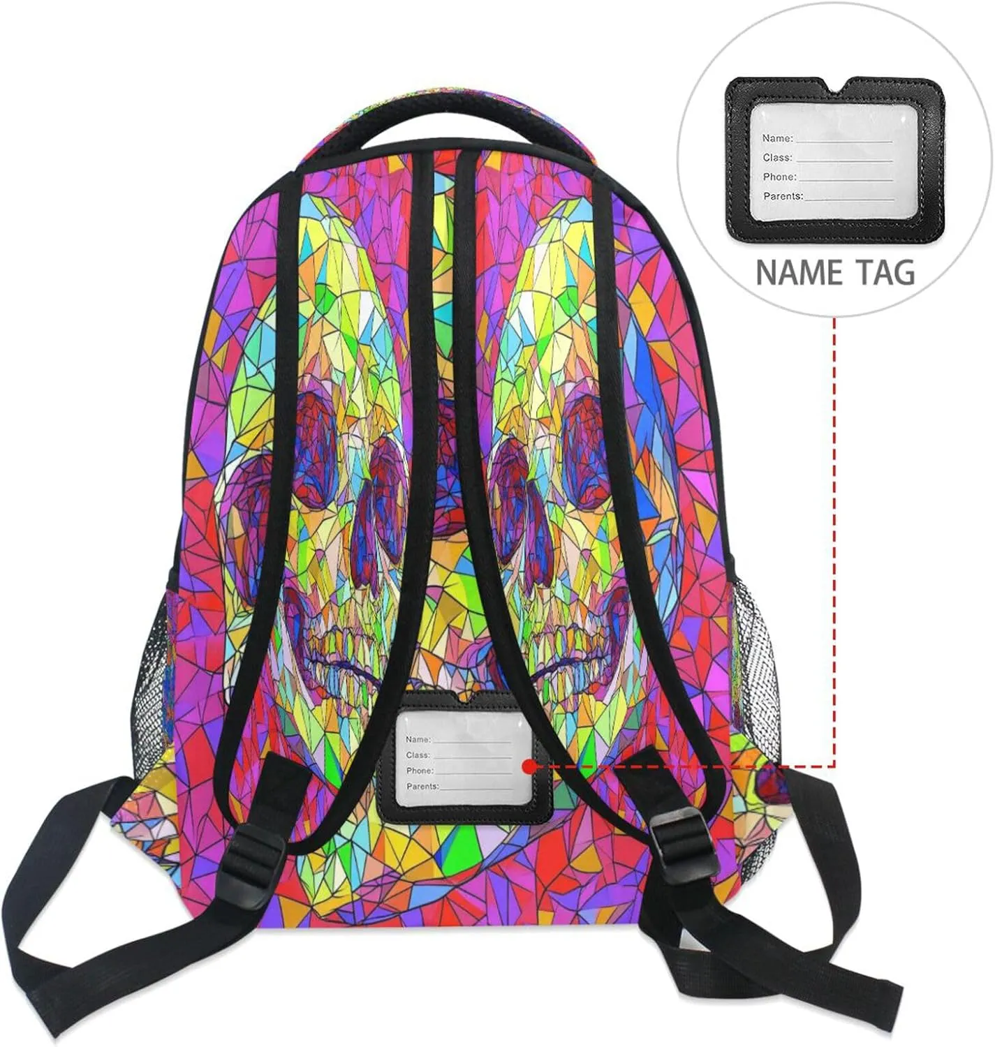 Cute Backpack for Teenager Fashion Sports Backpack with Chest Strap Gift Men & Women Skull Halloween Skeleton