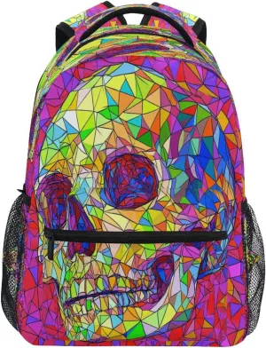 Cute Backpack for Teenager Fashion Sports Backpack with Chest Strap Gift Men & Women Skull Halloween Skeleton