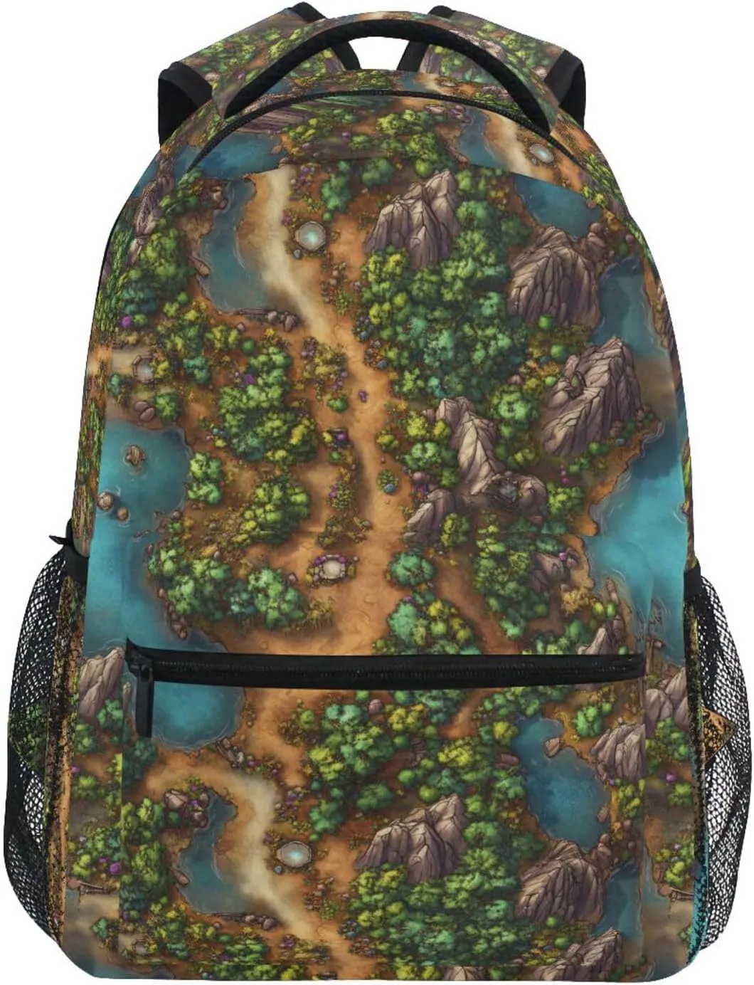 Cute Backpack for Women Men Waterproof Backpack with Chest Strap for Business Work College Travel Trip Game Map