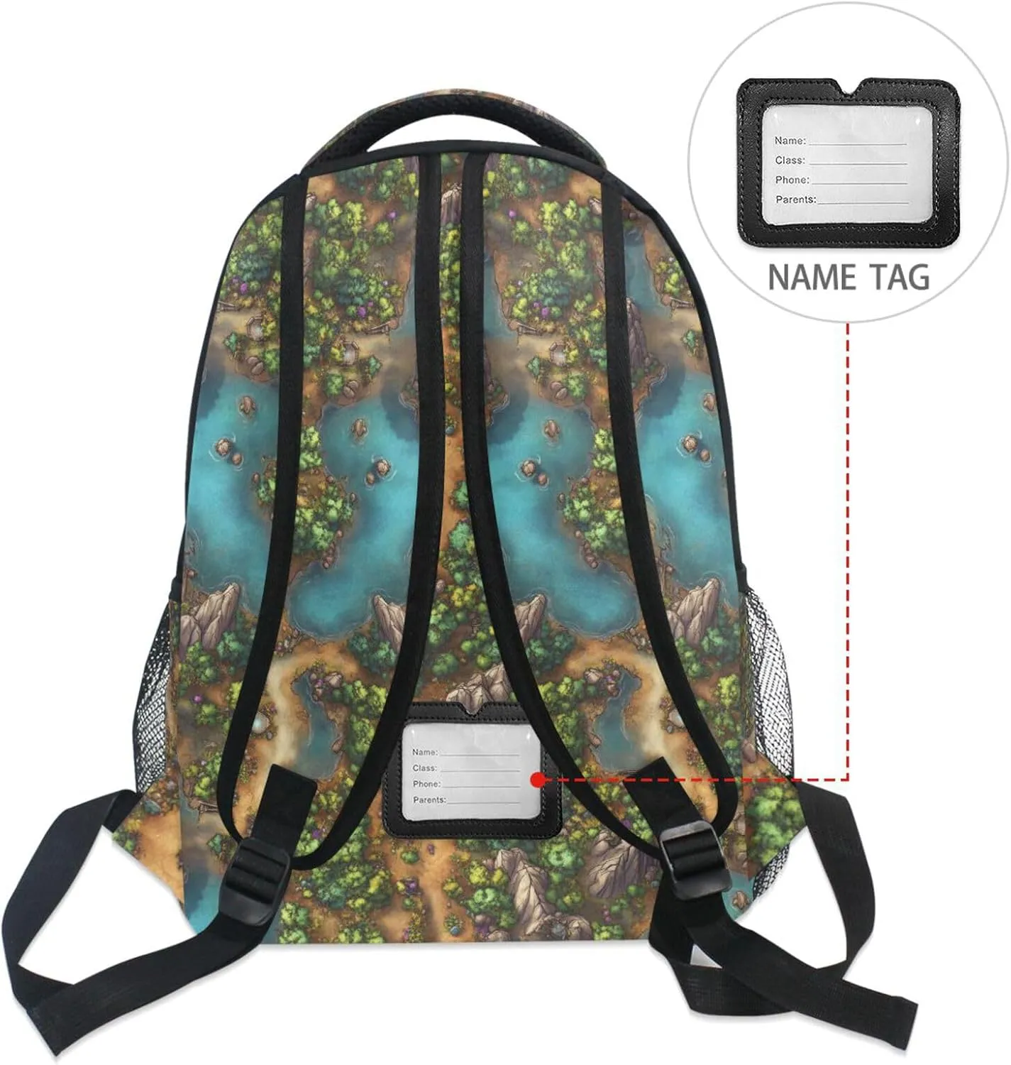 Cute Backpack for Women Men Waterproof Backpack with Chest Strap for Business Work College Travel Trip Game Map