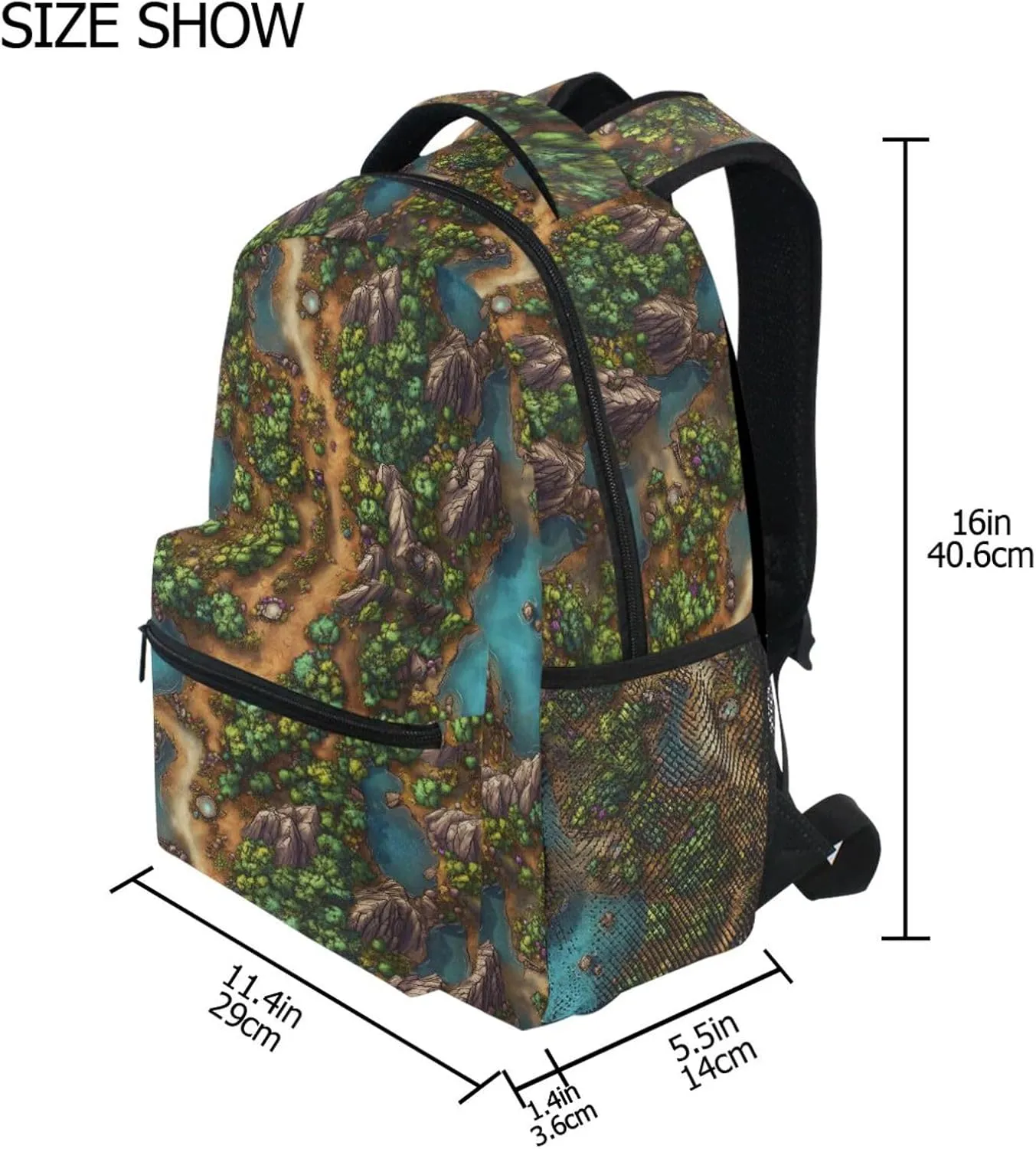 Cute Backpack for Women Men Waterproof Backpack with Chest Strap for Business Work College Travel Trip Game Map