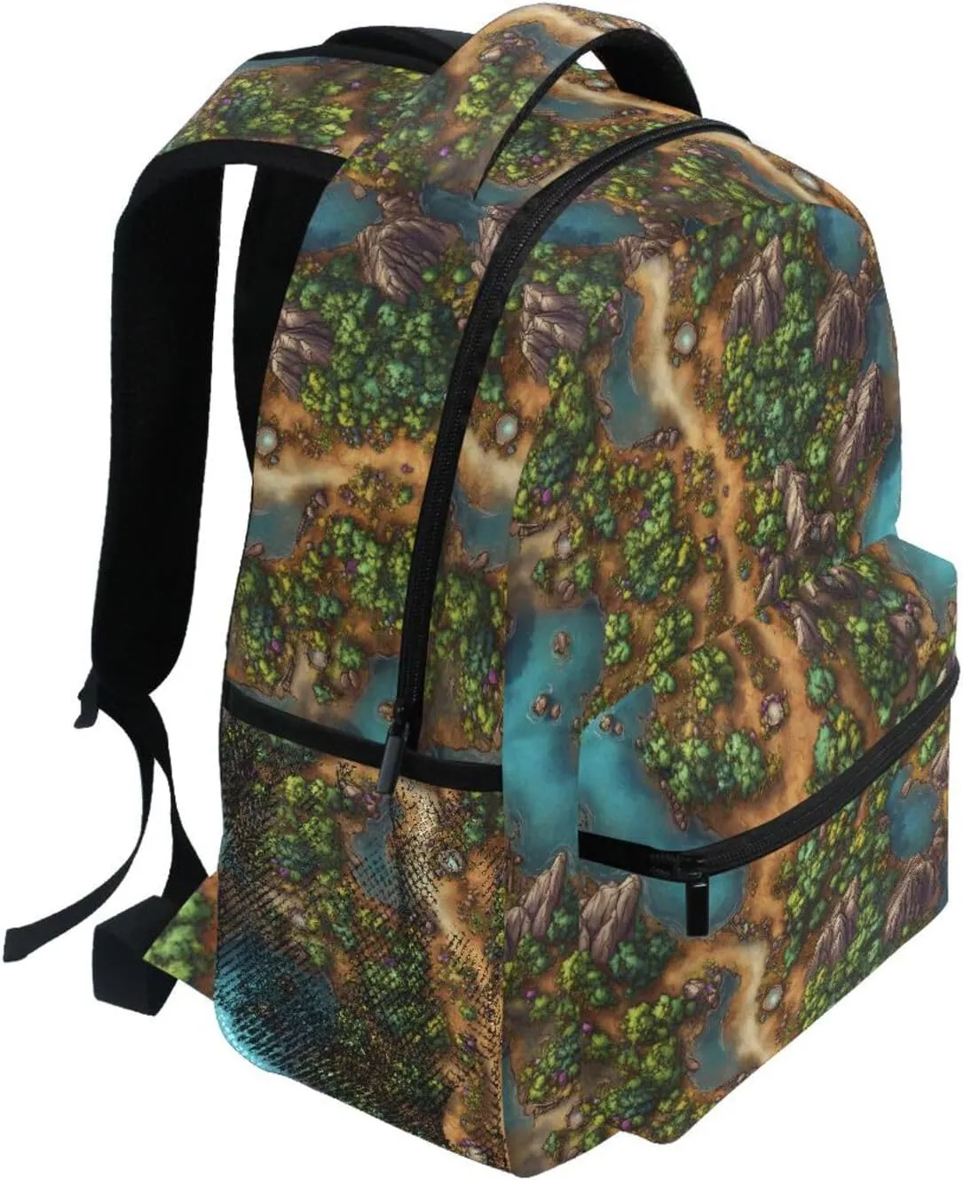 Cute Backpack for Women Men Waterproof Backpack with Chest Strap for Business Work College Travel Trip Game Map