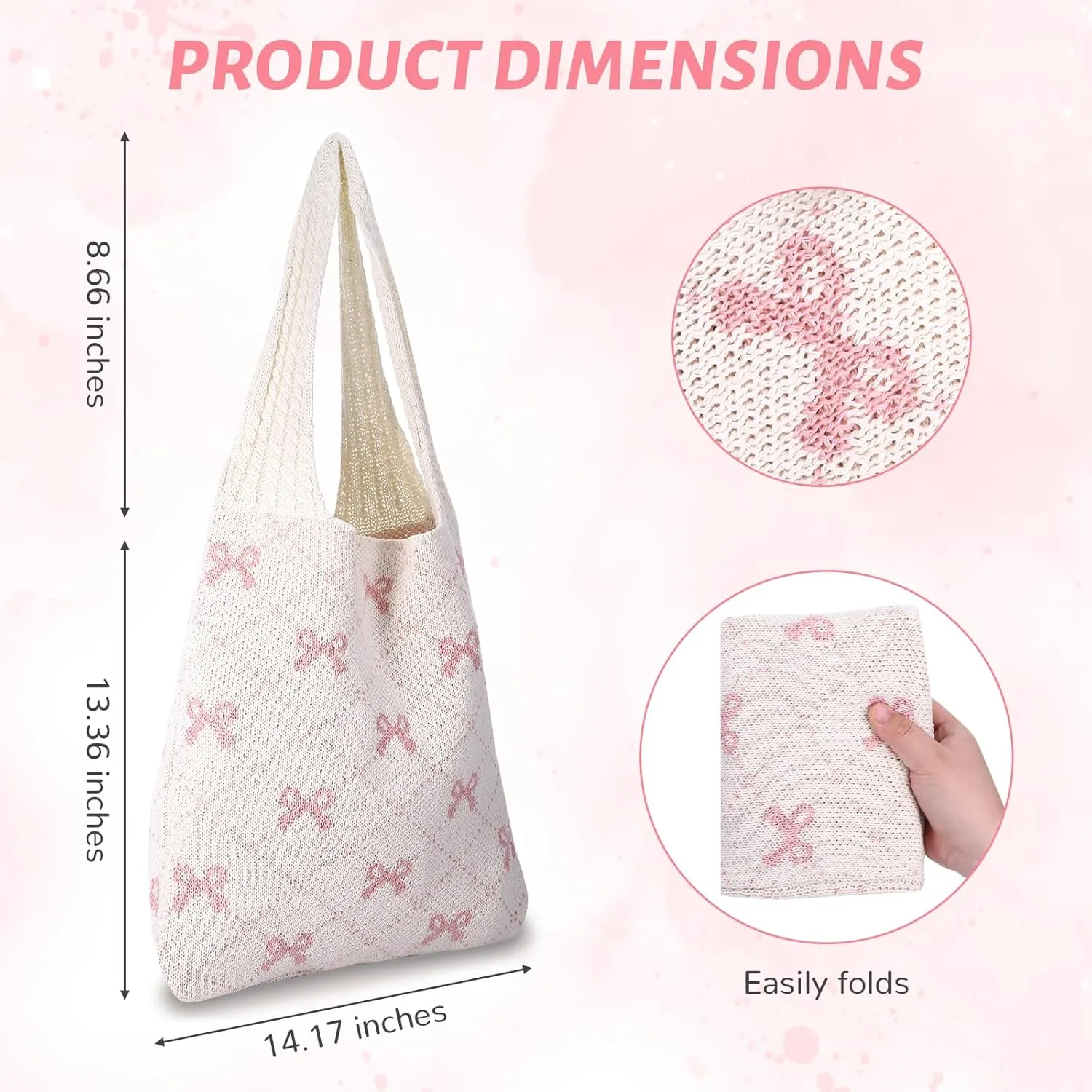 Cute Bow Crochet Bag for Women