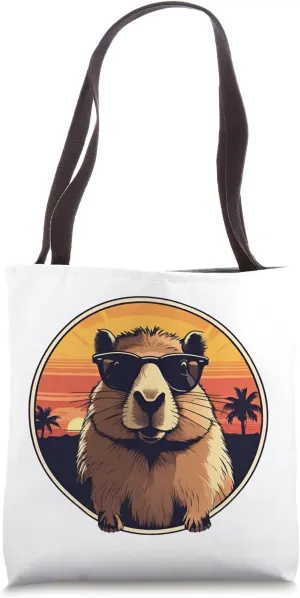 Cute Capybara Vintage Retro-style Design Tote Bag