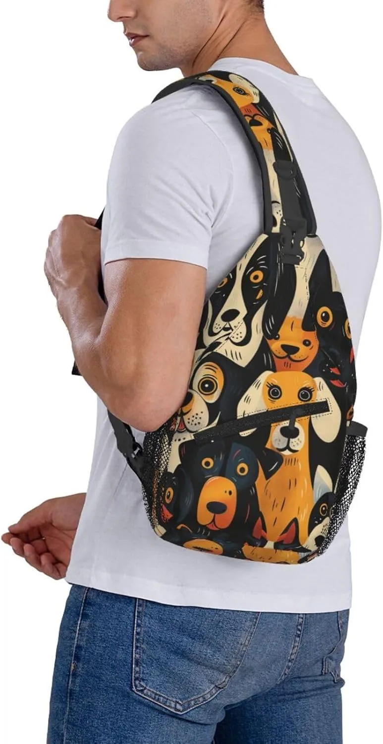 Cute Labrador Retriever Outdoor Crossbody Shoulder Bag For Unisex Young Adult Hiking Bicycling