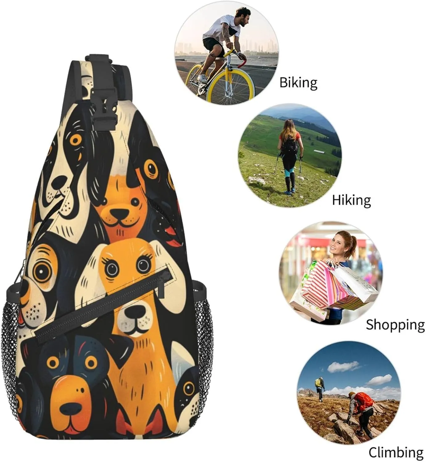 Cute Labrador Retriever Outdoor Crossbody Shoulder Bag For Unisex Young Adult Hiking Bicycling