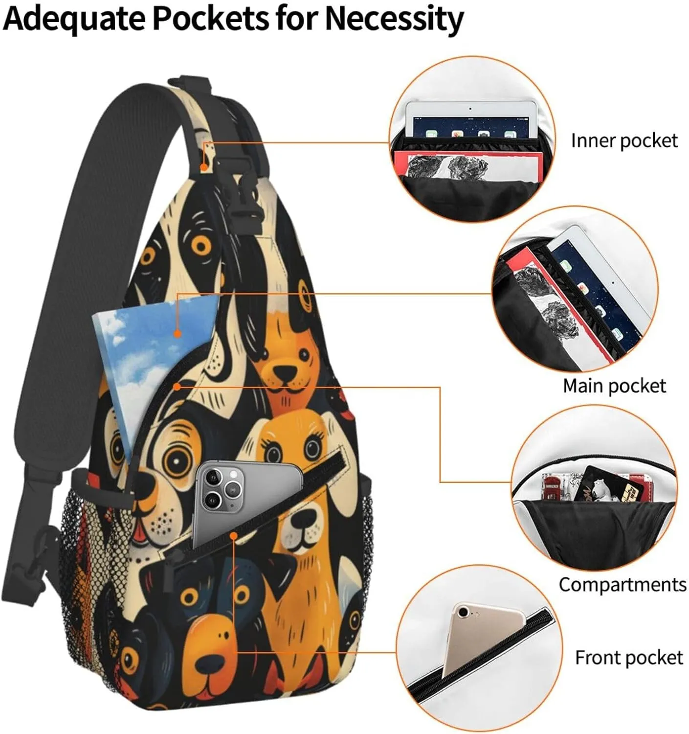 Cute Labrador Retriever Outdoor Crossbody Shoulder Bag For Unisex Young Adult Hiking Bicycling