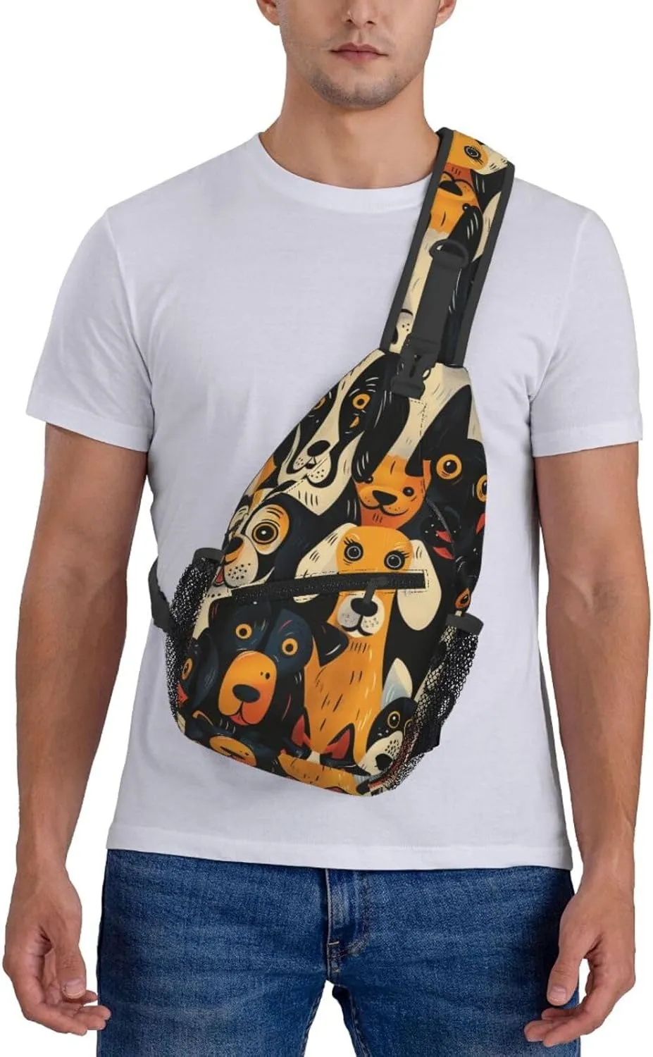 Cute Labrador Retriever Outdoor Crossbody Shoulder Bag For Unisex Young Adult Hiking Bicycling