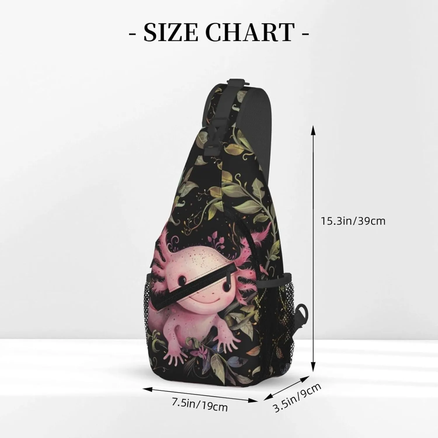 Cute Pink Axolotls Sling Backpack Hiking Backpack Crossbody Bag Sports Lightweight And Durable Chest Bag Shoulder Bag For Women Men