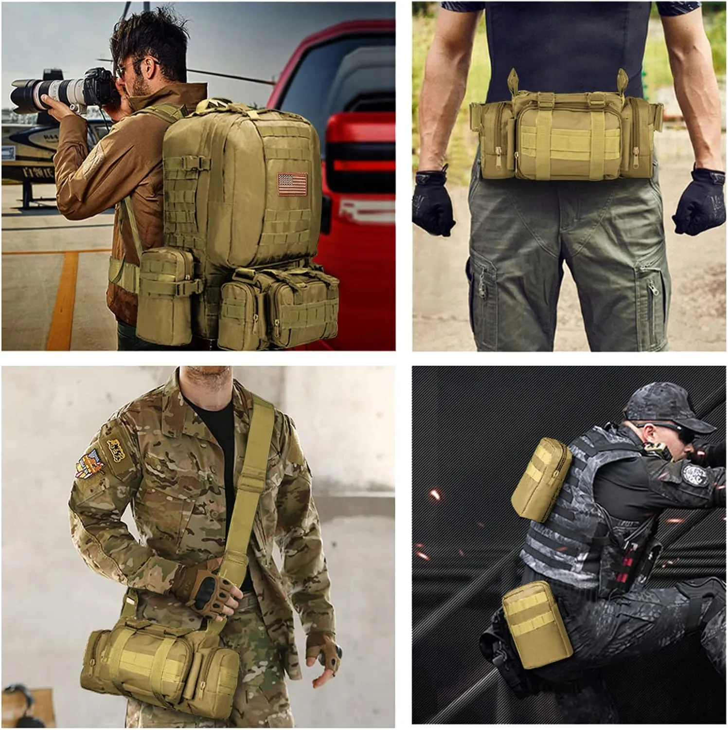 CVLIFE Tactical Backpack Military Army Rucksack 60L Large Assault Pack Detachable Molle Bag…