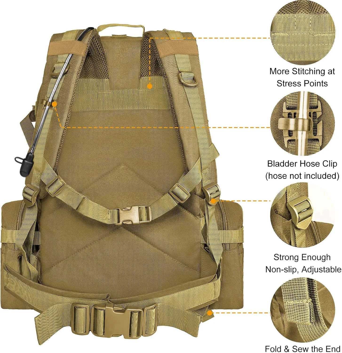 CVLIFE Tactical Backpack Military Army Rucksack 60L Large Assault Pack Detachable Molle Bag…
