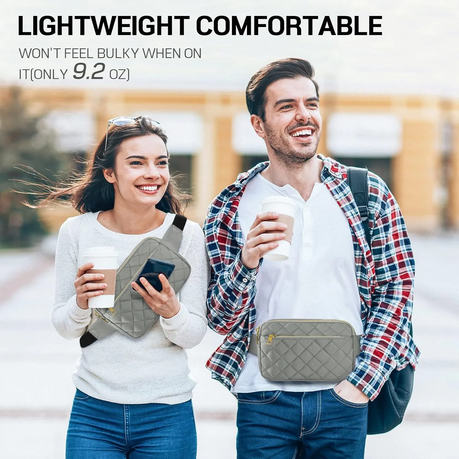 CXWMZY Fashion Fanny Packs for Women & Men, Girls Boys Teens Waist Bag Hip Bum Bag Cute Fanny Pack Casual Bum Bag with Multi-Pockets Adjustable Belts for Disney Traveling Cycling Running (Gray)
