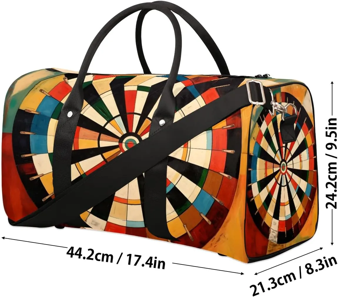 Dart Board Travel Duffel Bag for Women Men Waterproof Foldable Overnight Weekender Bag Large Capacity Sports Gym Bag