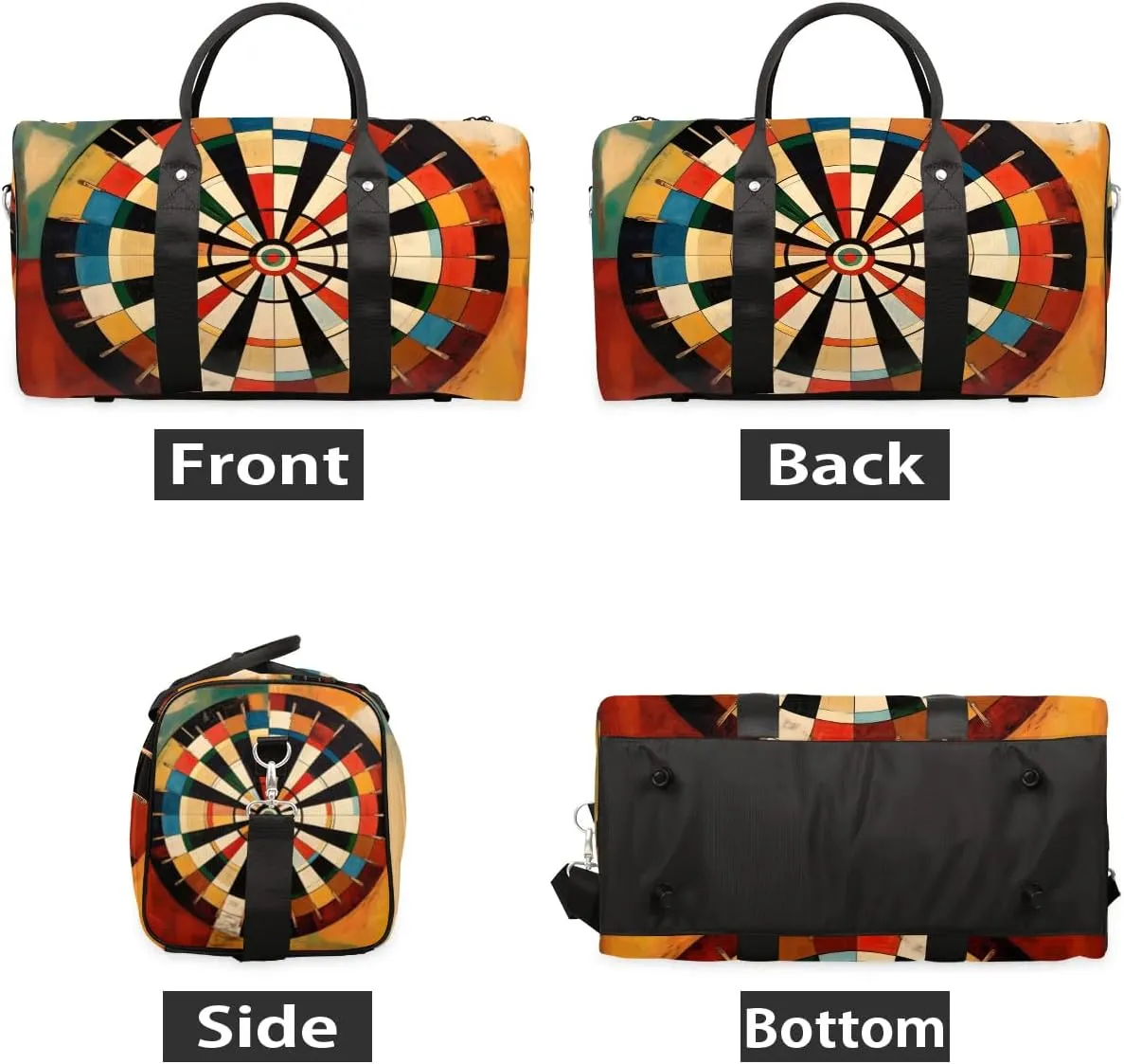 Dart Board Travel Duffel Bag for Women Men Waterproof Foldable Overnight Weekender Bag Large Capacity Sports Gym Bag