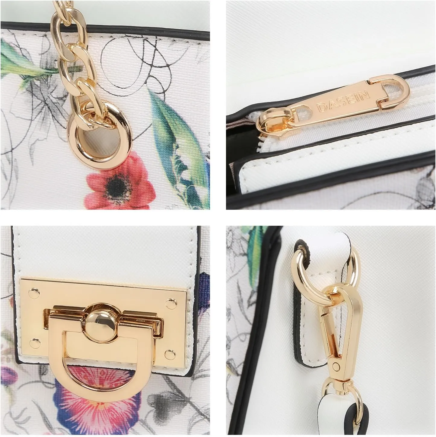 Dasein Leather Handbag Tote Hobo Bag for Women Shoulder Purse Top Handle Satchel Bag with Matching Clutch