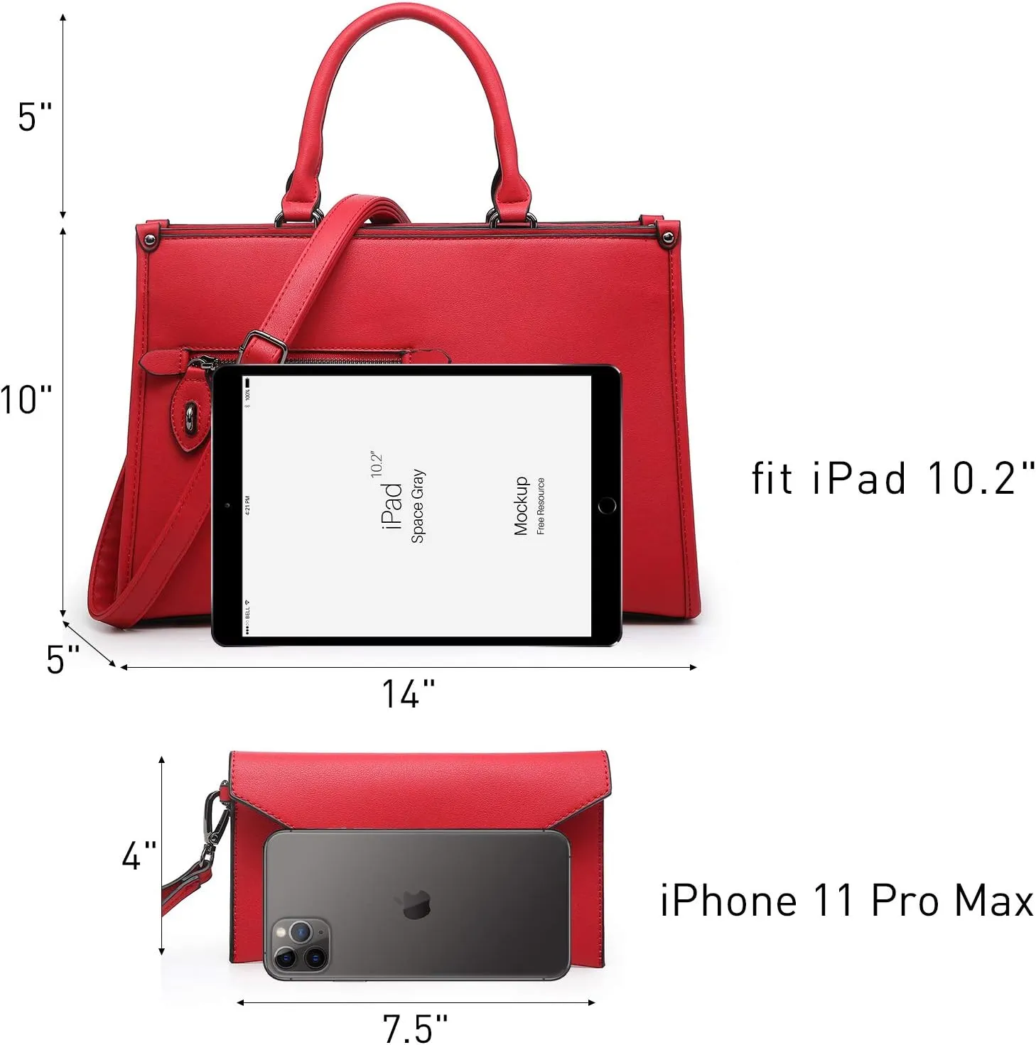 Dasein Women Purses Satchel Handbags Top Handle Bags Work Tote Shoulder Bag With Long Strap Matching Wallet