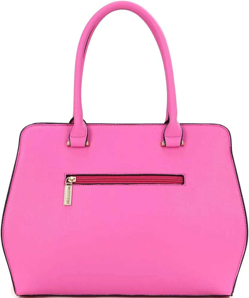 Dasein Women Satchel Purse Vegan Leather Top-handle Bag Work Tote Shoulder Handbag