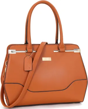 Dasein Women Satchel Purse Vegan Leather Top-handle Bag Work Tote Shoulder Handbag