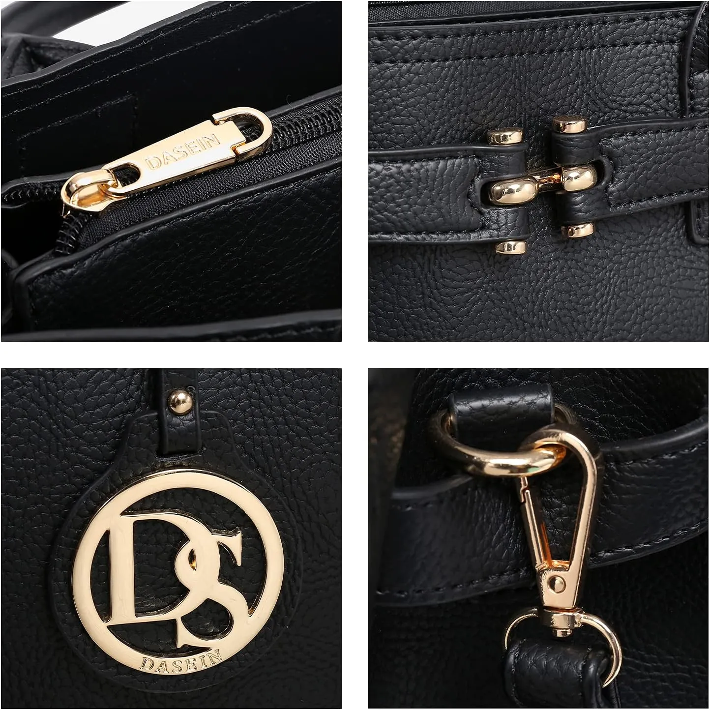 Dasein Women Satchel Purses Handbags Belted Top-handle Work Tote Shoulder Bags with Long Strap