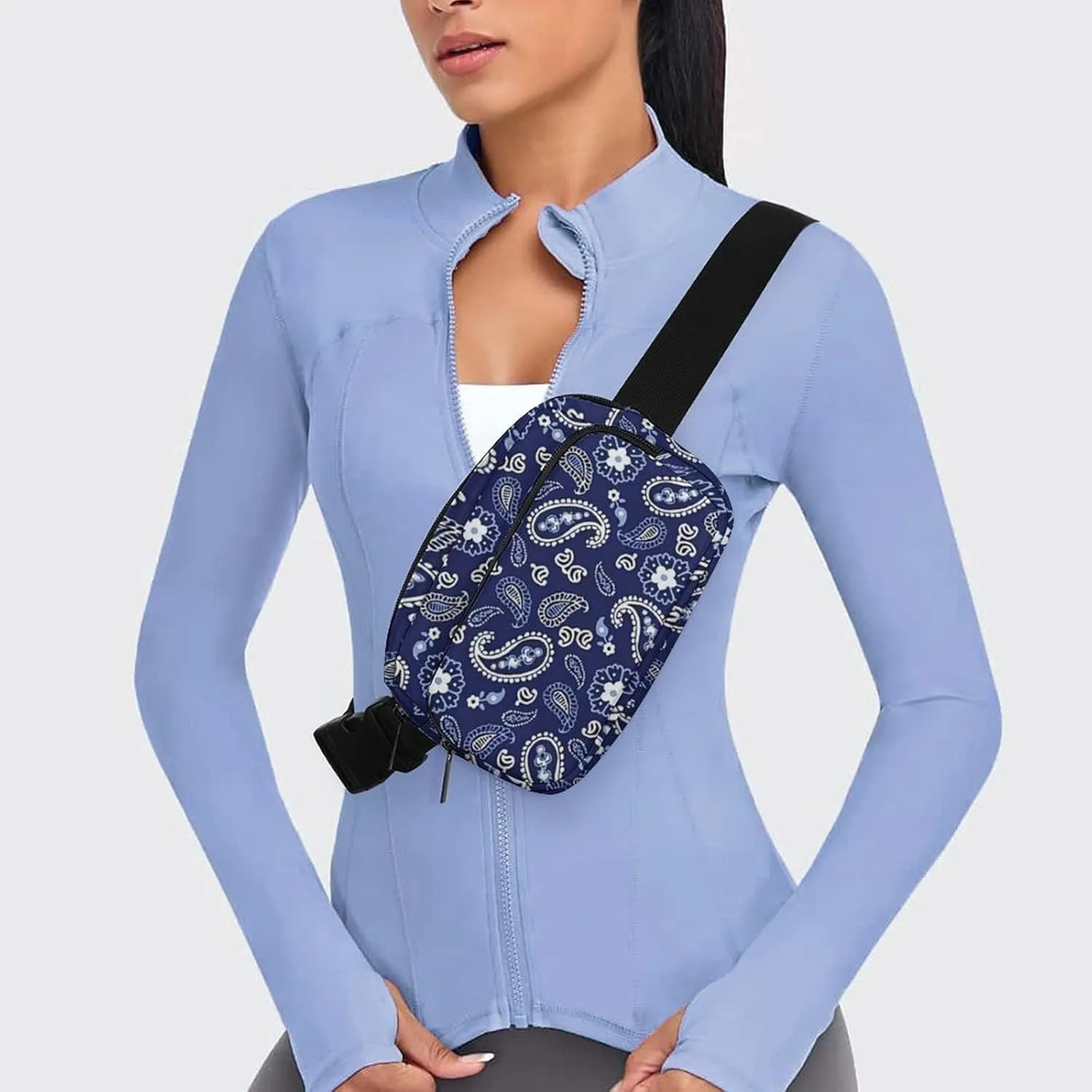 Deep Sea Navy Paisley Large Capacity Portable All Print Waist Bag