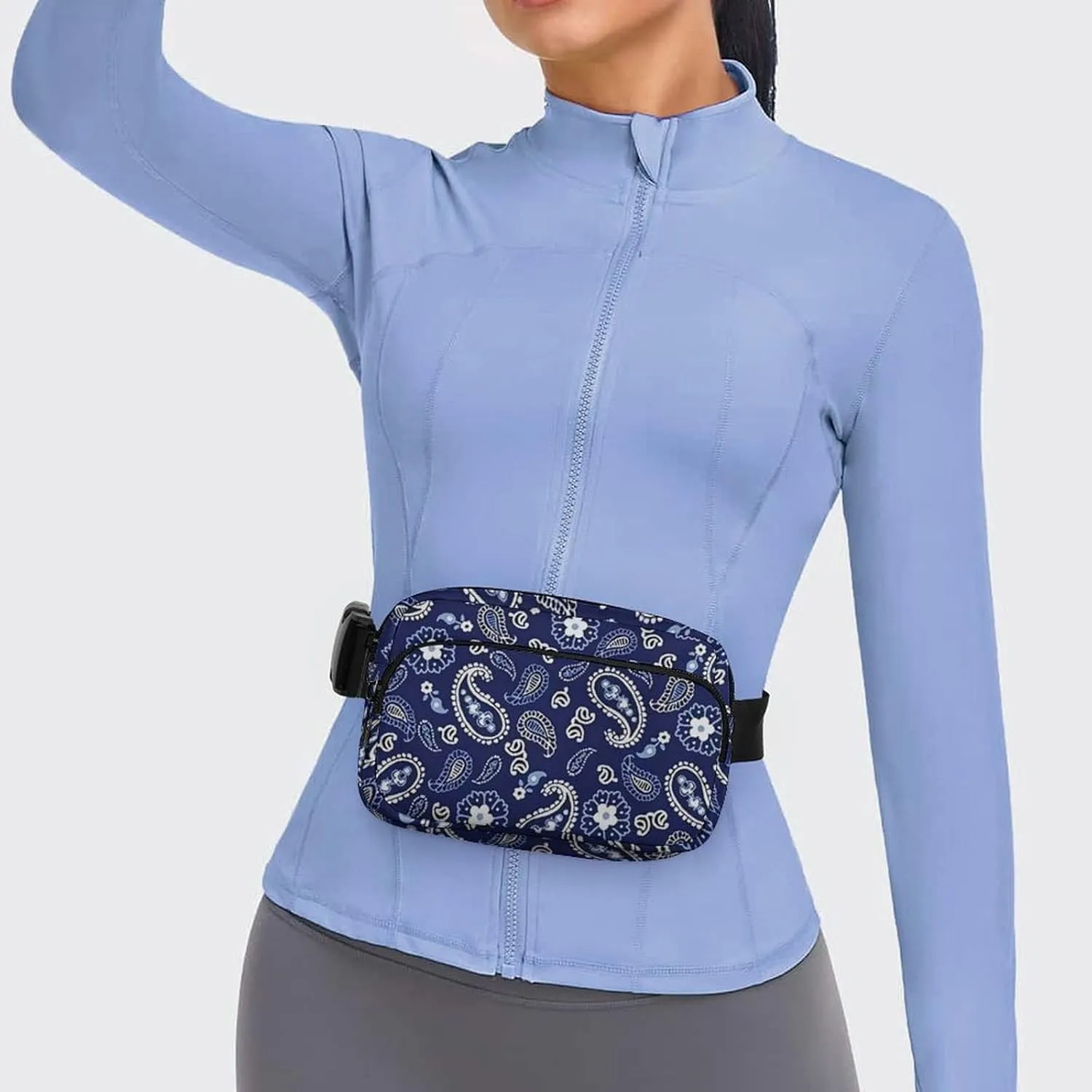 Deep Sea Navy Paisley Large Capacity Portable All Print Waist Bag