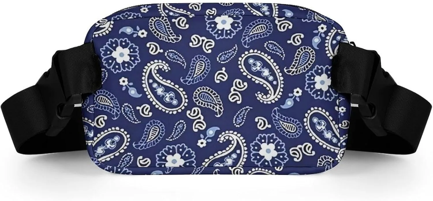 Deep Sea Navy Paisley Large Capacity Portable All Print Waist Bag