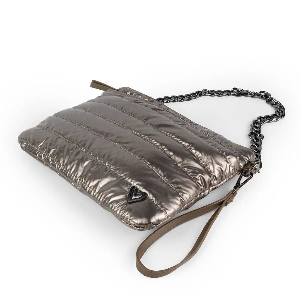 Delta Puffer Crossbody Bag - Bronze
