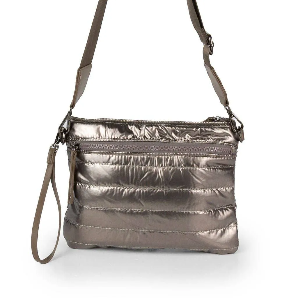 Delta Puffer Crossbody Bag - Bronze