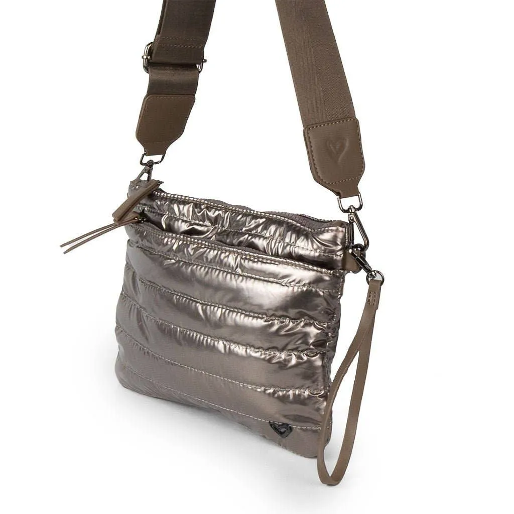 Delta Puffer Crossbody Bag - Bronze