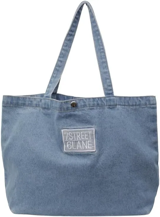 Denim Large Tote Bag Large Capacity Women's Shoulder Bag Summer Beach Bag Jean Handbag