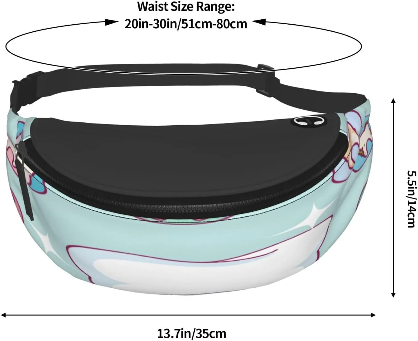 Dental Care Tooth Teeth Fanny Pack, Crossbody Waist Packs for Women Men Waist Bags with Adjustable Strap for Travel Running Hiking Sport