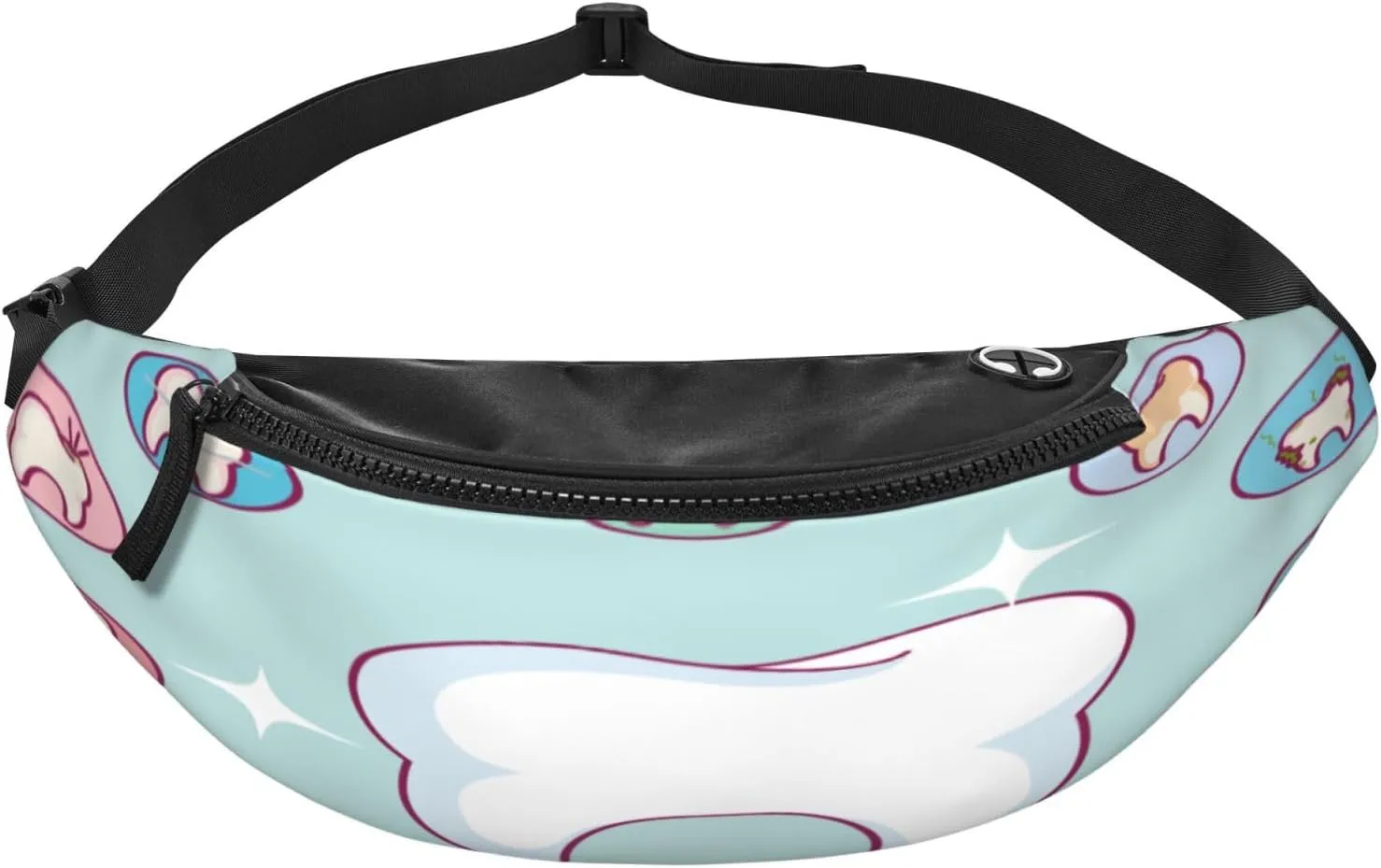 Dental Care Tooth Teeth Fanny Pack, Crossbody Waist Packs for Women Men Waist Bags with Adjustable Strap for Travel Running Hiking Sport