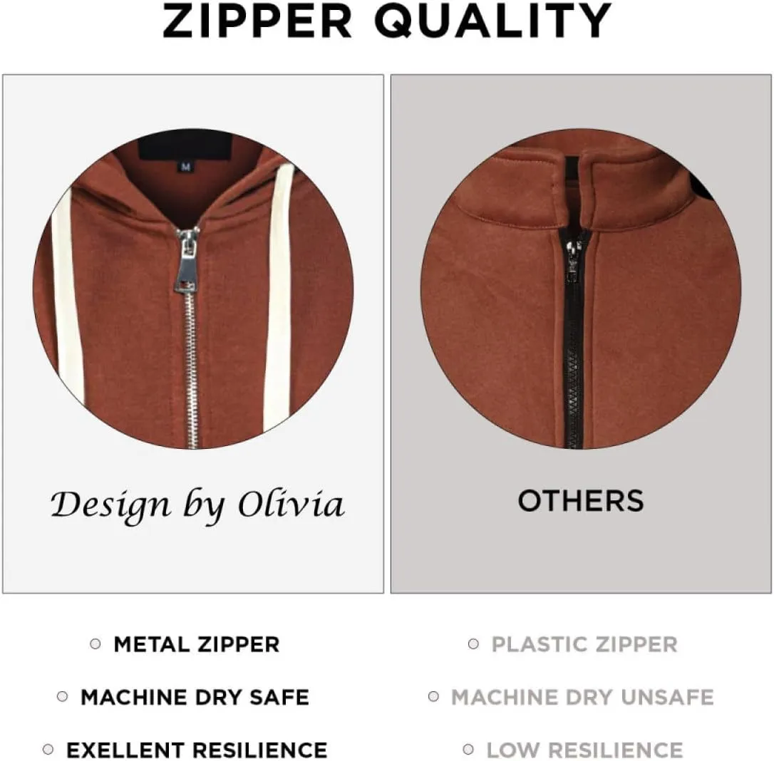 Design by Olivia Women's Basic Zip Up Hooded Fleece Jackets Casual Sweatshirts