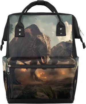 Diaper Backpack Bag for Mom Dad Men Women Unisex, Antiquity Animal Dinosaur Back Packs Multifunction Casual Travel Backpacks Diaper Bag Daypack