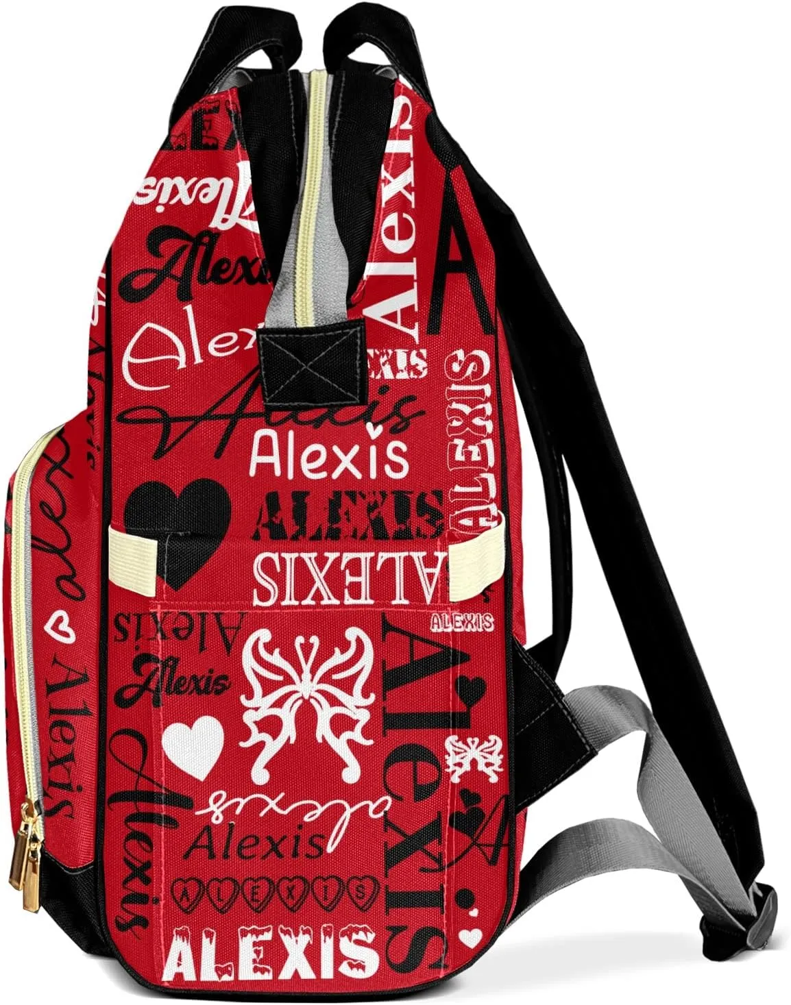 Diaper Bags Red Black Tote Bag Backpack Custom Name Mommy Nursing Bag Giving for Women Men