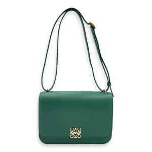 Dice Pocket Embellished Green Crossbody Bag in Calfskin, Gold hardware