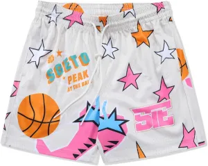 DIOTSR Mens Graphic Basketball Shorts Drawstring Running Workout Shorts Summer Cool Casual Shorts
