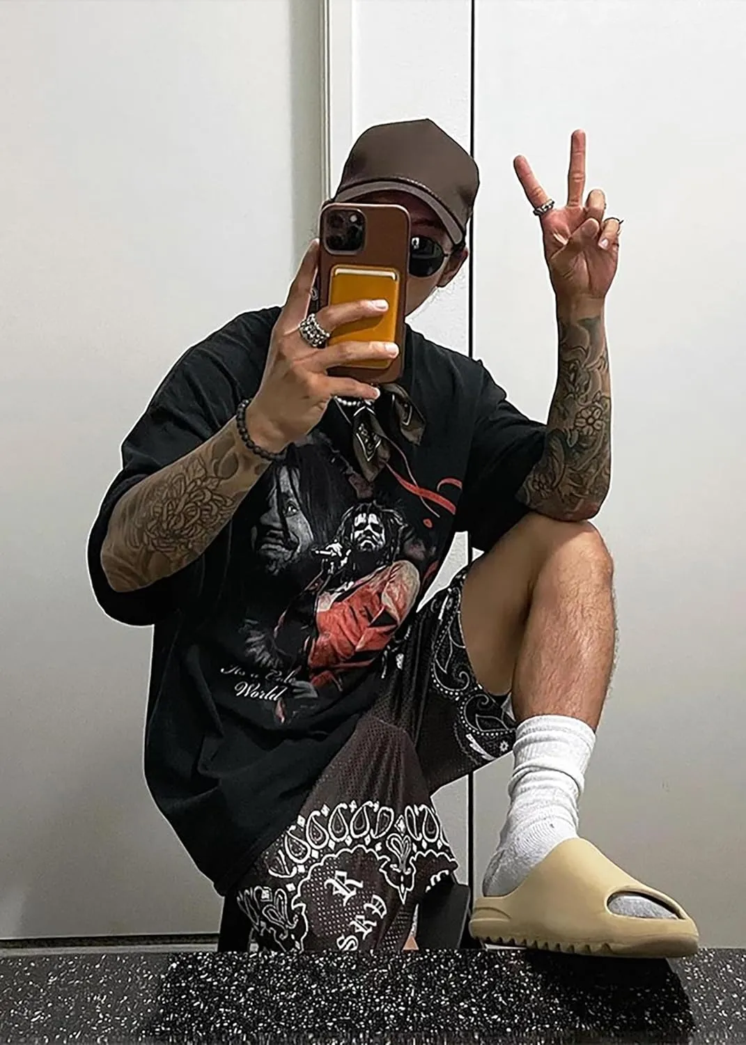 DIOTSR Mens Paisley Graphic Shorts Athletic Basketball Bandana Shorts Running Streetwear Y2k Drawstring Waist