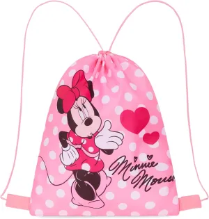Disney Drawstring Bags, 11 x 14” Swimming Bag with Airflow Vent (Pink Minnie)