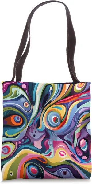 Dizzy Abstract Cartoon Design Tote Bag