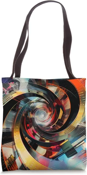 Dizzy Abstract Futuristic Design Tote Bag
