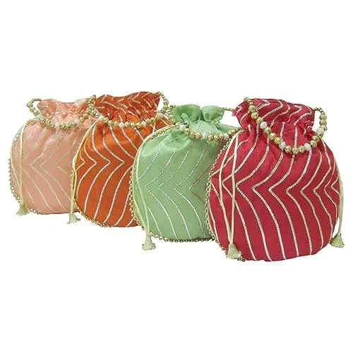 DMS RETAIL Potli Bags For Wedding Return Gifts For Women In Bulk, Ladies Return Gifts For Pooja Birthday Kitty Party Shagun Mehndi Sangeet Pack Of