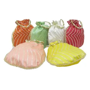 DMS RETAIL Potli Bags For Wedding Return Gifts For Women In Bulk, Ladies Return Gifts For Pooja Birthday Kitty Party Shagun Mehndi Sangeet Pack Of