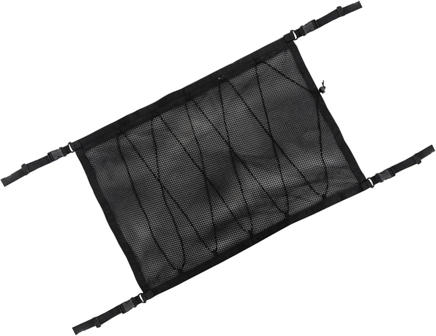 Downhill Car Roof Storage Net, Multifunctional Large Capacity Cargo Organizer for Clothes Toys Tissues, Portable Drawstring Fixed Anti-sagging Storage Bag, for Most Cars Travel Accessories (Black)