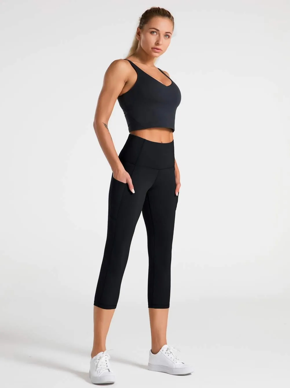 Dragon Fit High Waist Yoga Leggings with 3 Pockets,Tummy Control Workout Running 4 Way Stretch Yoga Pants