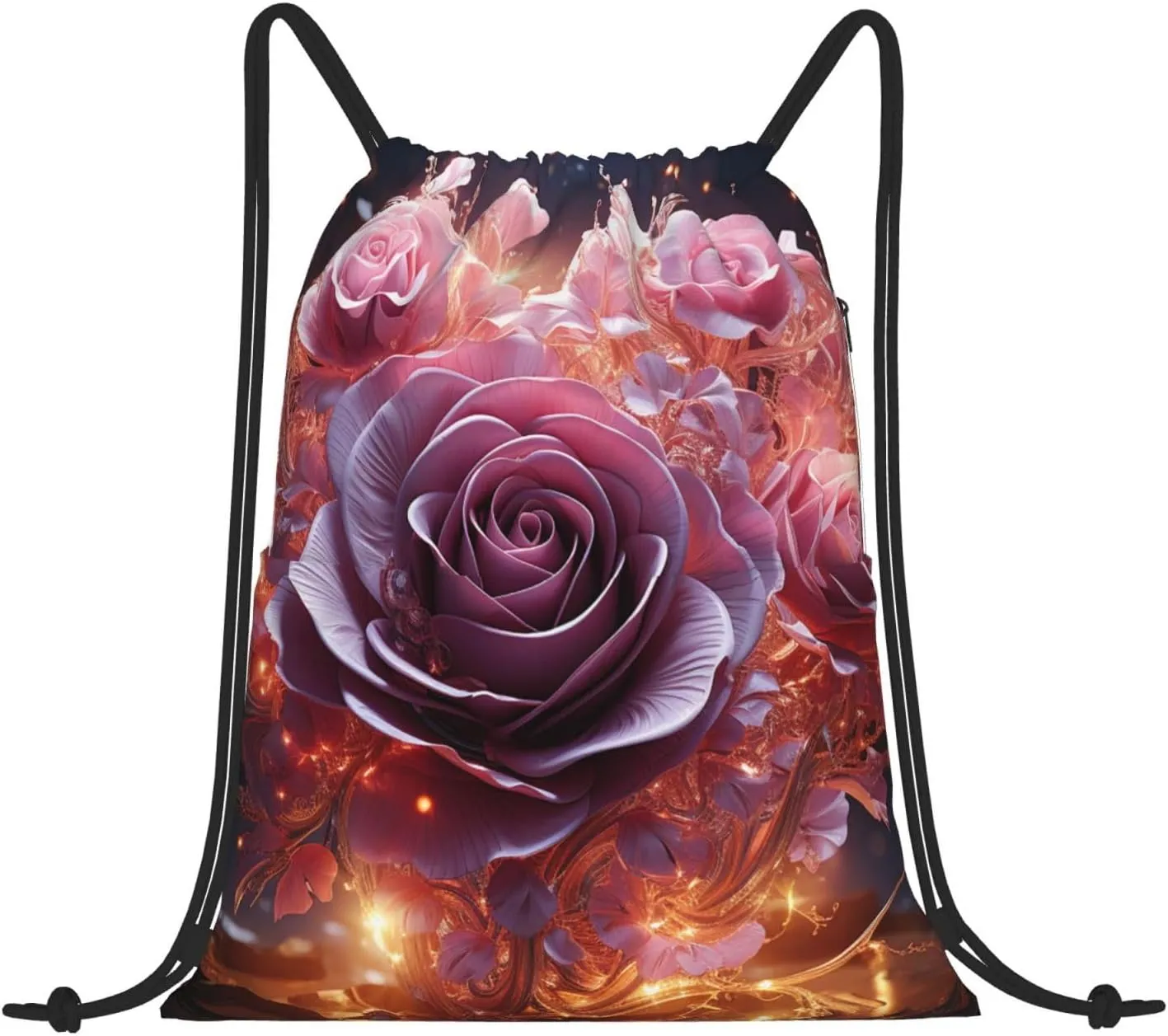 Drawstring Backpack Gym Bag Cinch Bag Draw String Back Bag Heart is a Rose Drawstring Bags for Travel