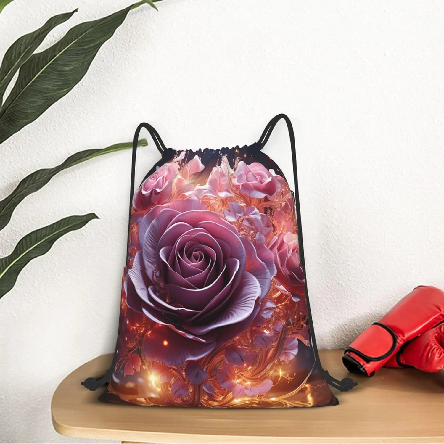 Drawstring Backpack Gym Bag Cinch Bag Draw String Back Bag Heart is a Rose Drawstring Bags for Travel