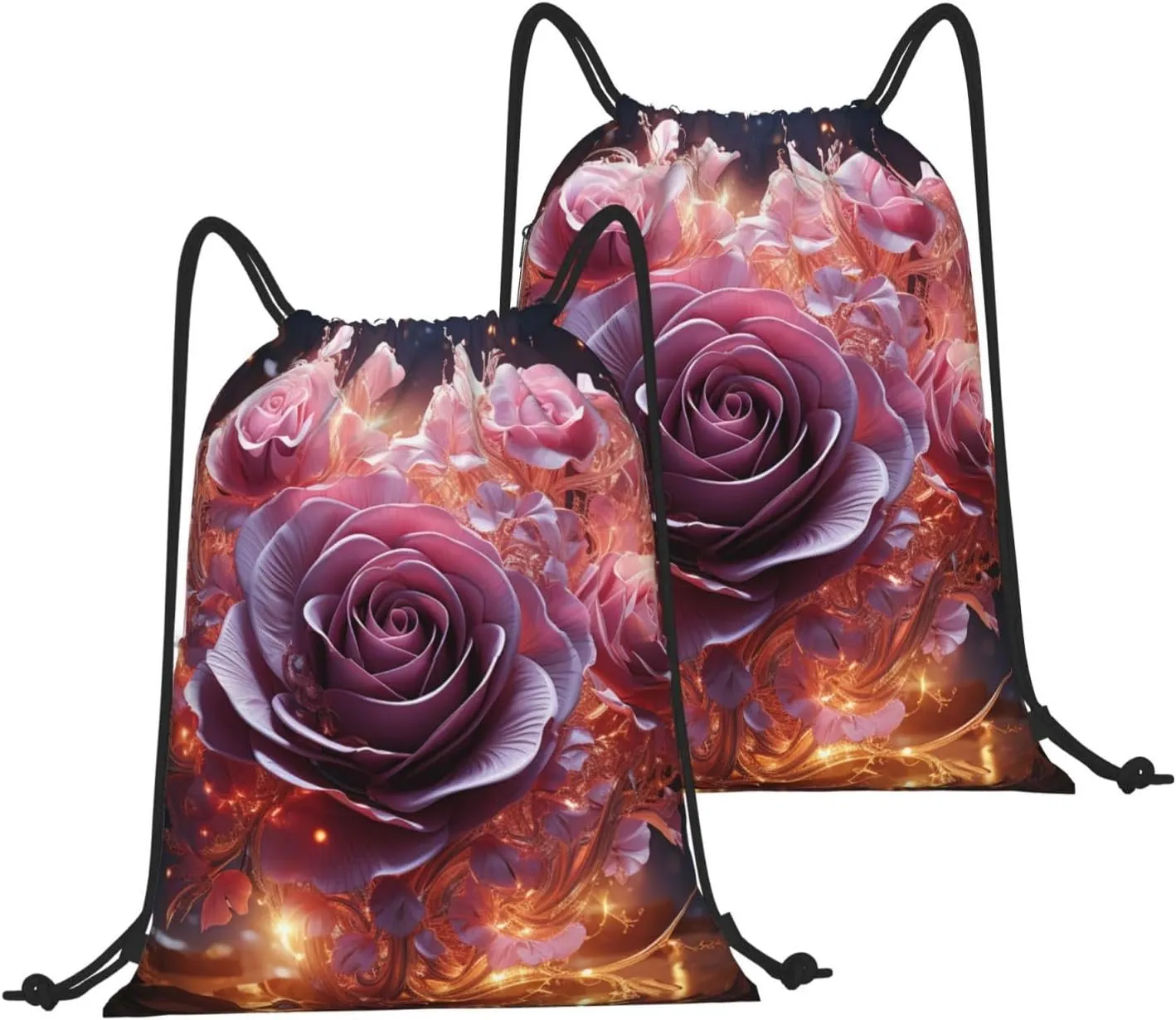 Drawstring Backpack Gym Bag Cinch Bag Draw String Back Bag Heart is a Rose Drawstring Bags for Travel